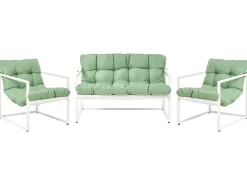 Sale Beliani Set da giardino con tavolo 4 posti GARDA Metallo Verde Bianco Verde