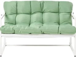 Sale Beliani Set da giardino con tavolo 4 posti GARDA Metallo Verde Bianco Verde