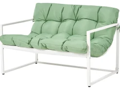 Sale Beliani Set da giardino con tavolo 4 posti GARDA Metallo Verde Bianco Verde