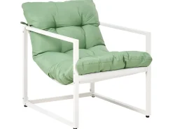 Sale Beliani Set da giardino con tavolo 4 posti GARDA Metallo Verde Bianco Verde