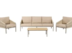 New Beliani Set da giardino con tavolo 5 posti MURATO Metallo Beige