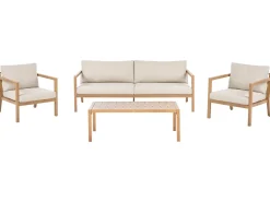 Sale Beliani Set da giardino con tavolo 5 posti ONETA Metallo Marrone chiaro Beige Marrone