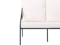 Hot Beliani Set da giardino con tavolo 4 posti USTICA Metallo Nero Bianco Nero