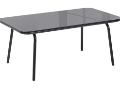 Hot Beliani Set da giardino con tavolo 4 posti USTICA Metallo Nero Bianco Nero