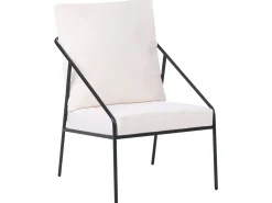 Hot Beliani Set da giardino con tavolo 4 posti USTICA Metallo Nero Bianco Nero