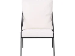 Hot Beliani Set da giardino con tavolo 4 posti USTICA Metallo Nero Bianco Nero