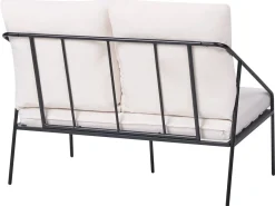 Hot Beliani Set da giardino con tavolo 4 posti USTICA Metallo Nero Bianco Nero