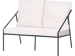 Hot Beliani Set da giardino con tavolo 4 posti USTICA Metallo Nero Bianco Nero
