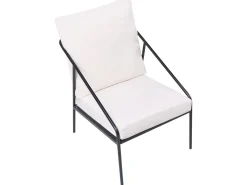 Hot Beliani Set da giardino con tavolo 4 posti USTICA Metallo Nero Bianco Nero