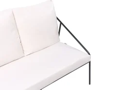 Hot Beliani Set da giardino con tavolo 4 posti USTICA Metallo Nero Bianco Nero