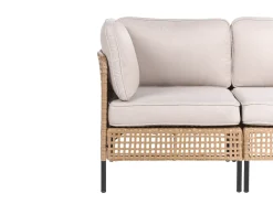 Online Beliani Set da giardino con tavolo 6 posti OMEGANA Modulare Rattan sintetico (PE) Beige chiaro Beige Nero