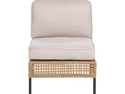 Online Beliani Set da giardino con tavolo 6 posti OMEGANA Modulare Rattan sintetico (PE) Beige chiaro Beige Nero
