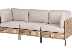 Online Beliani Set da giardino con tavolo 6 posti OMEGANA Modulare Rattan sintetico (PE) Beige chiaro Beige Nero