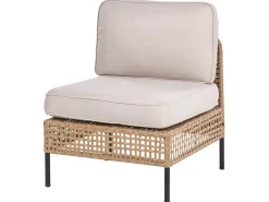 Online Beliani Set da giardino con tavolo 6 posti OMEGANA Modulare Rattan sintetico (PE) Beige chiaro Beige Nero