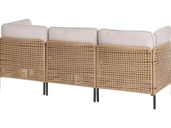 Online Beliani Set da giardino con tavolo 6 posti OMEGANA Modulare Rattan sintetico (PE) Beige chiaro Beige Nero
