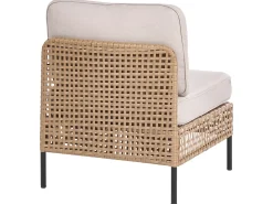 Online Beliani Set da giardino con tavolo 6 posti OMEGANA Modulare Rattan sintetico (PE) Beige chiaro Beige Nero