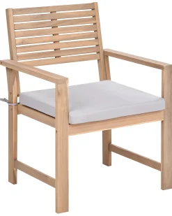 Outlet Beliani Set da giardino con tavolo 4 posti FIAMES Legno di acacia certificato Grigio Marrone Grigio