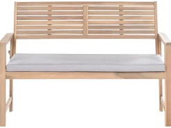 Outlet Beliani Set da giardino con tavolo 4 posti FIAMES Legno di acacia certificato Grigio Marrone Grigio