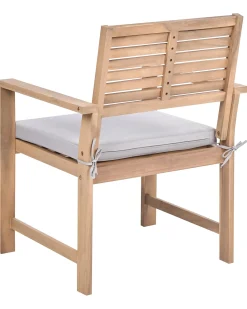 Outlet Beliani Set da giardino con tavolo 4 posti FIAMES Legno di acacia certificato Grigio Marrone Grigio