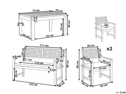 Outlet Beliani Set da giardino con tavolo 4 posti FIAMES Legno di acacia certificato Grigio Marrone Grigio