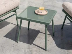 Online Beliani Set da giardino con tavolo 2 posti MOLVENO Metallo Beige/Verde Beige Verde