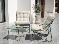 Online Beliani Set da giardino con tavolo 2 posti MOLVENO Metallo Beige/Verde Beige Verde