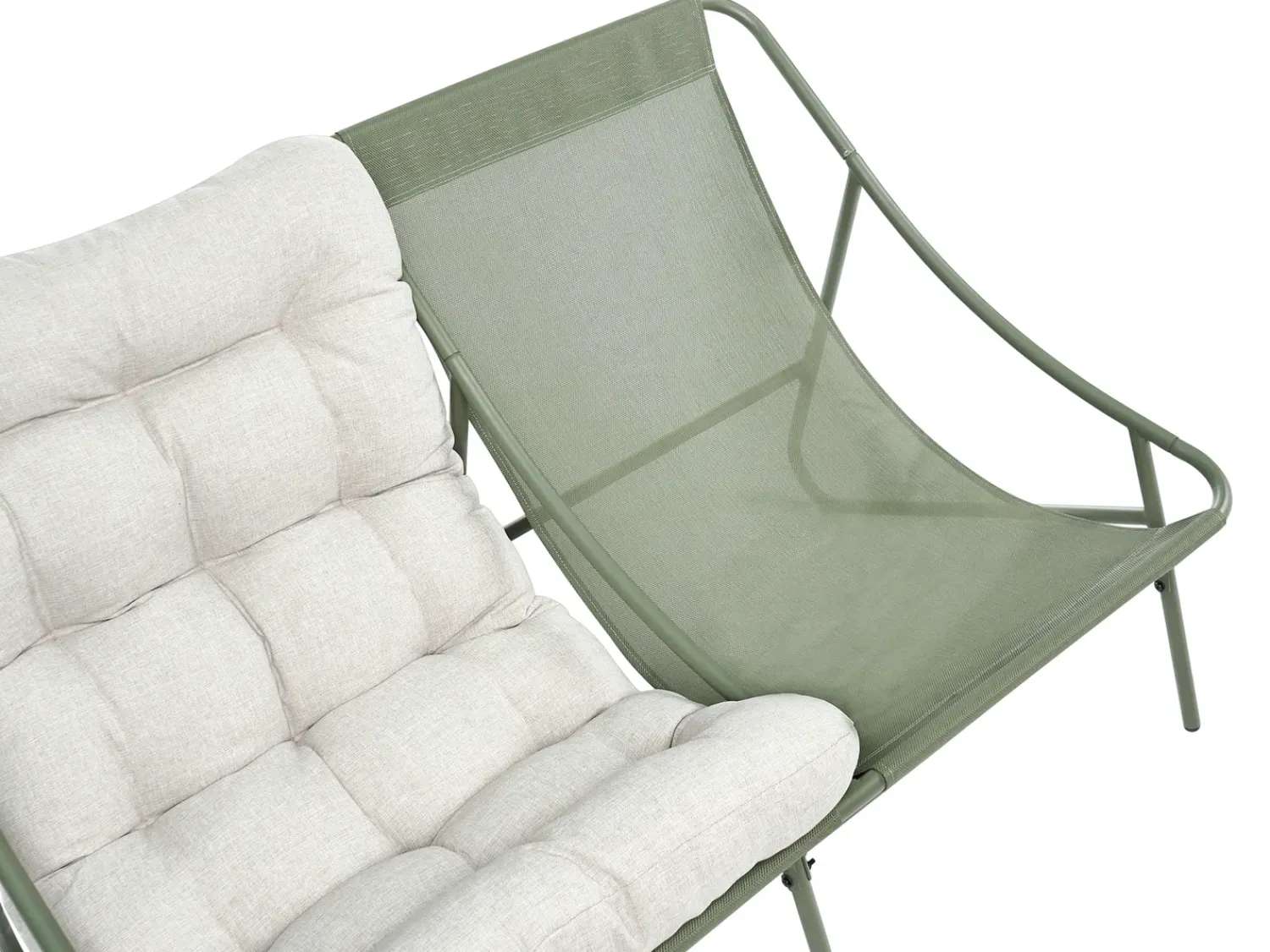 Beliani Set da giardino con tavolo 4 posti MOLVENO Metallo Beige/Verde Beige Verde
