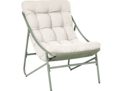 Beliani Set da giardino con tavolo 4 posti MOLVENO Metallo Beige/Verde Beige Verde