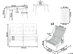 Beliani Set da giardino con tavolo 4 posti MOLVENO Metallo Beige/Verde Beige Verde