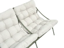 Beliani Set da giardino con tavolo 4 posti MOLVENO Metallo Beige/Verde Beige Verde