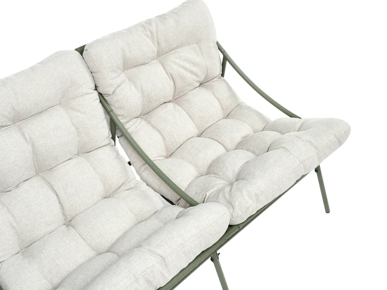 Beliani Set da giardino con tavolo 4 posti MOLVENO Metallo Beige/Verde Beige Verde