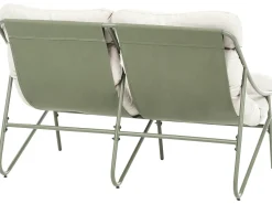 Beliani Set da giardino con tavolo 4 posti MOLVENO Metallo Beige/Verde Beige Verde