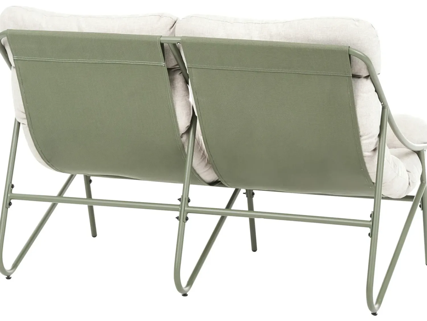 Beliani Set da giardino con tavolo 4 posti MOLVENO Metallo Beige/Verde Beige Verde