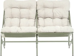 Beliani Set da giardino con tavolo 4 posti MOLVENO Metallo Beige/Verde Beige Verde
