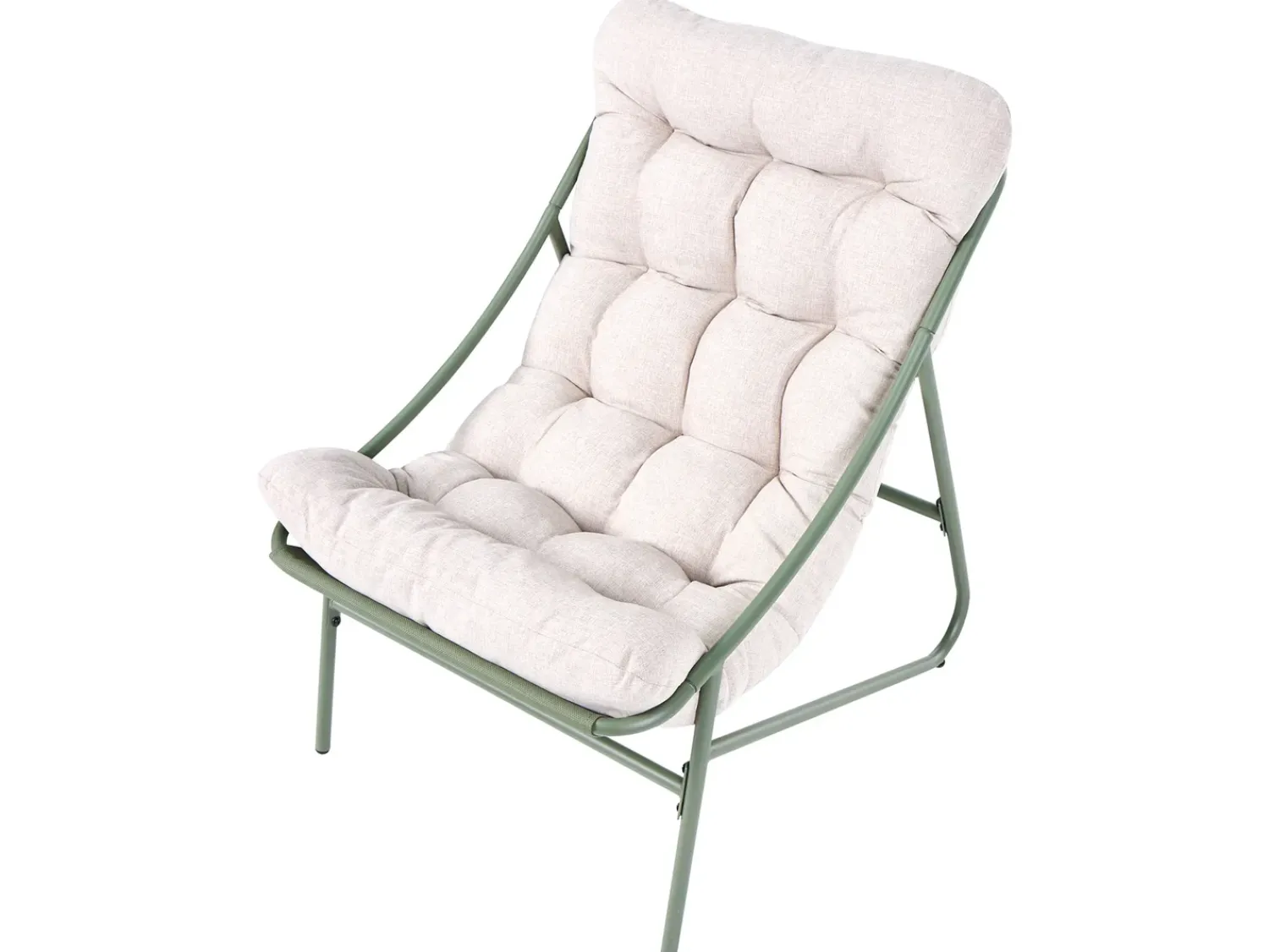 Beliani Set da giardino con tavolo 4 posti MOLVENO Metallo Beige/Verde Beige Verde