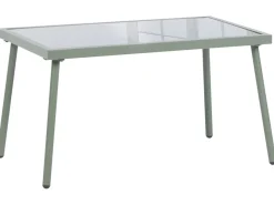 Beliani Set da giardino con tavolo 4 posti MOLVENO Metallo Beige/Verde Beige Verde