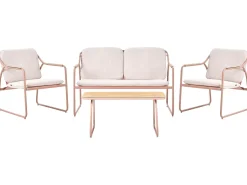 Sale Beliani Set da giardino con tavolo 4 posti CALASCIO Metallo chiaro Beige