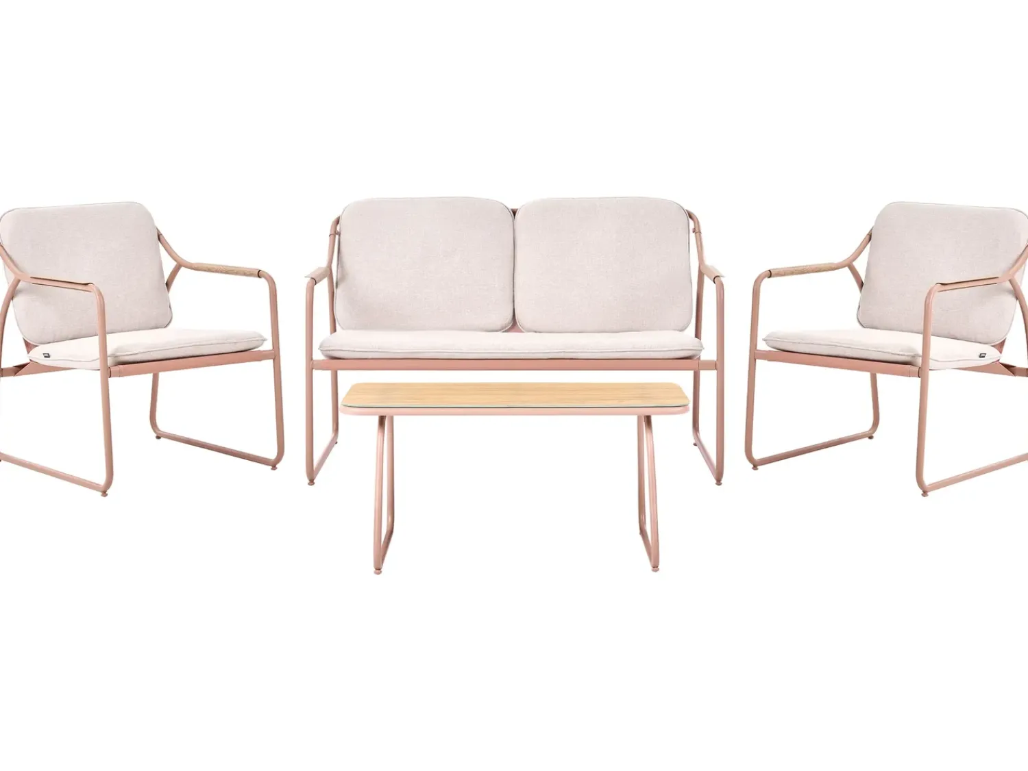 Sale Beliani Set da giardino con tavolo 4 posti CALASCIO Metallo chiaro Beige