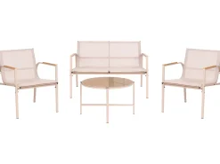Best Beliani Set da giardino con tavolo 4 posti LEDRO Metallo Beige