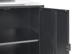 Clearance Beliani Set da 3 per cucina da esterno VILAMA Metallo Nero Argento Nero