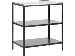 Clearance Beliani Set da 3 per cucina da esterno VILAMA Metallo Nero Argento Nero