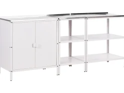 Sale Beliani Set da 3 per cucina da esterno VILAMA Metallo Bianco Bianco Argento