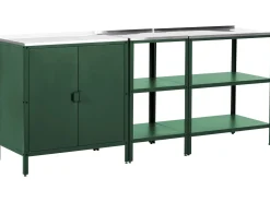 Hot Beliani Set da 3 per cucina da esterno VILAMA Metallo Verde Verde Argento