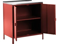 Discount Beliani Set da 3 per cucina da esterno VILAMA Metallo Rosso Argento Rosso