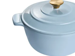 Clearance Beliani Set da 7 pezzi in ghisa FERRANO Azzurro Blu Bianco Blu Oro