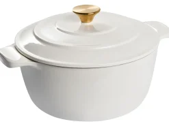 Clearance Beliani Set da 7 pezzi in ghisa FERRANO Bianco sporco Bianco Bianco Oro