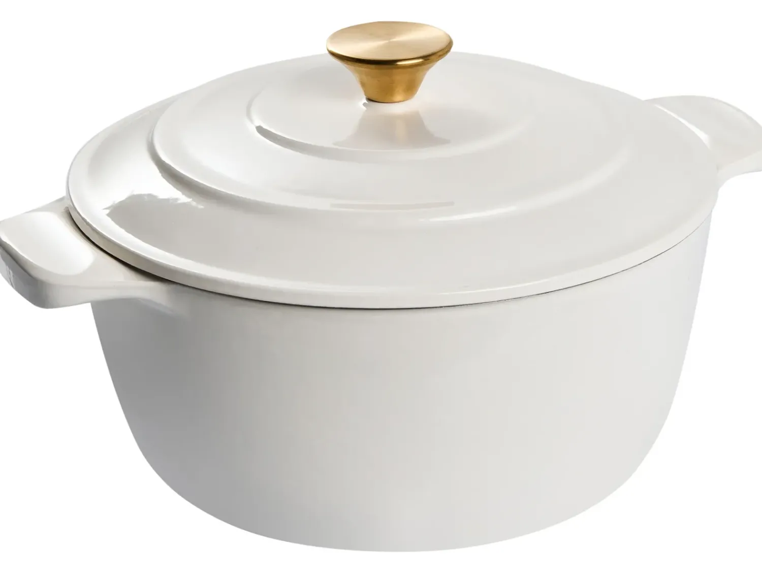 Clearance Beliani Set da 7 pezzi in ghisa FERRANO Bianco sporco Bianco Bianco Oro