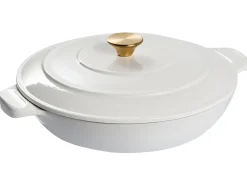 Clearance Beliani Set da 7 pezzi in ghisa FERRANO Bianco sporco Bianco Bianco Oro