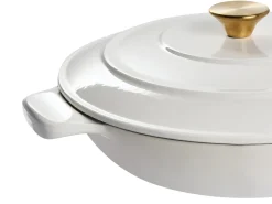 Clearance Beliani Set da 7 pezzi in ghisa FERRANO Bianco sporco Bianco Bianco Oro
