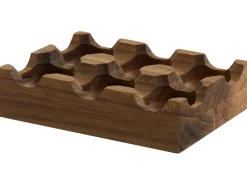 Outlet Beliani Set da 6 Portauova con 2 supporti FOURNIL Legno d'acacia Marrone